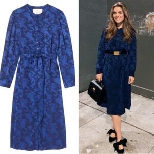 Gal Meets Glam "Francis Empress Damask" Navy Floral Dress Size 0 READ